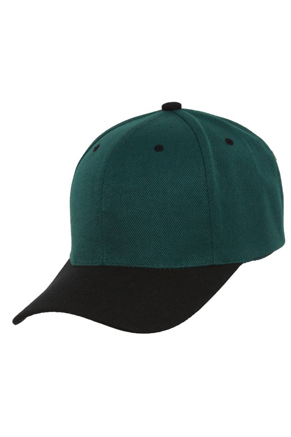 Curve Bill Adjustable Baseball Cap, Green/Black