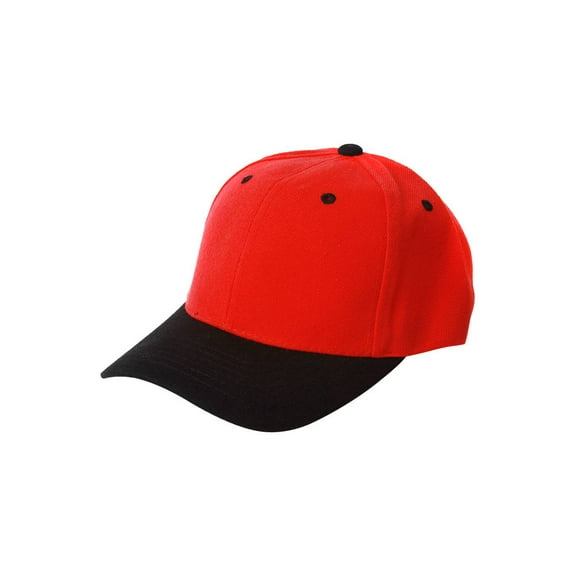 Curve Bill Adjustable Baseball Cap, Red/Black