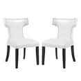 thumbnail image 1 of Modway Curve 19" Modern Vinyl/Wood Dining Chair in White/Black (Set of 2), 1 of 5