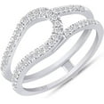 thumbnail image 1 of Curve Enhancer Guard Wrap Diamond Ring 2.1 Ct Simulated Diamond 14K White Gold Over, 1 of 2