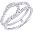thumbnail image 1 of Curve Enhancer Guard Wrap Diamond Ring 2.1 Ct Simulated Diamond 14K White Gold Over, 1 of 2