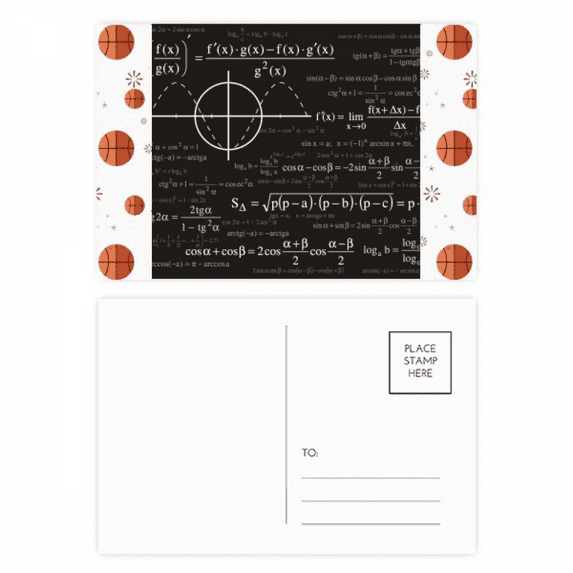Curve Graphs Mathematical Formula Calculations Basketball Postcard Set ...