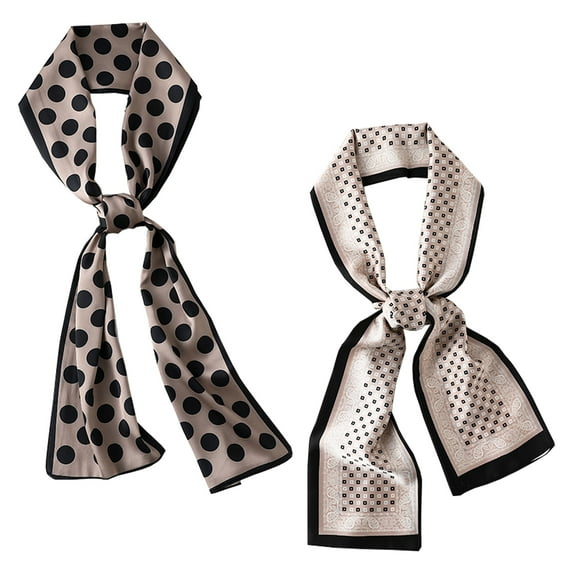 Curve Muse Long Neckerchief Pure Skinny Scarf Necktie Handbag Wrap Handle Belt-2 Pack-Pack D