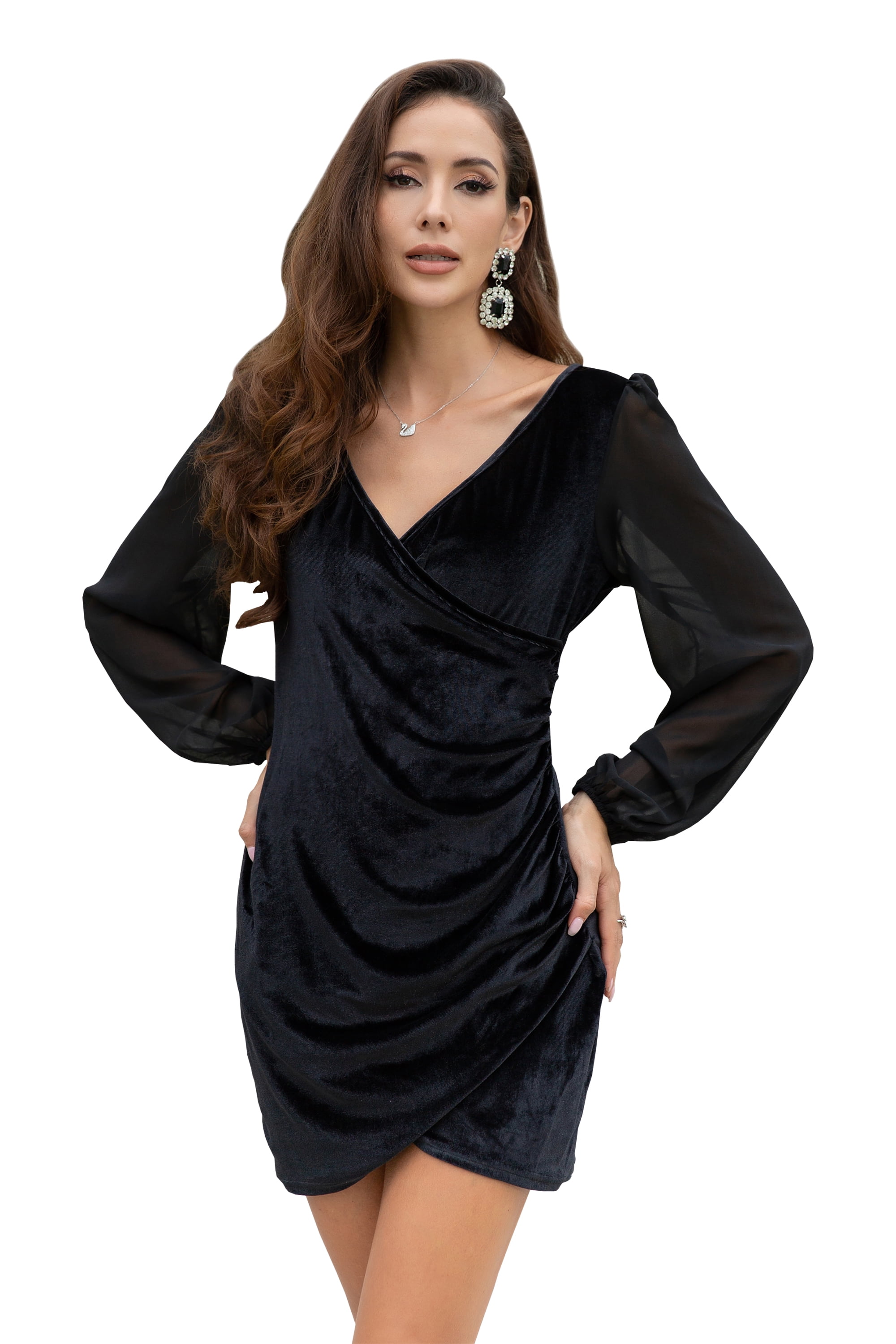 sachin and babi light blue dress Black velvet pullover chiffon midi dress floor-length short sleeve autumn  2024 from Dhgate Basic & Casual Dresses