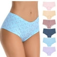 thumbnail image 1 of Curve Muse Women's Low Mid Waist Cotton Hipsters Underwear Panties-6 Pack-PackB-L, 1 of 7