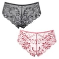 thumbnail image 1 of Curve Muse Women's Pack Of 2 Comfort Lace Tanga Hipster Boyshorts Panties-Pack F-White/Red,Black/Grey-XXL/9, 1 of 6