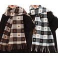 thumbnail image 1 of Curve Muse Women's Pattern Winter Warm Lattice Chunky Large Scarf-2 Pack-Pack A, 1 of 5