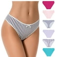 thumbnail image 1 of Curve Muse Women's Plus Size 100% Cotton Bikini Briefs Panties Underwear-6PK-PACKB-XL, 1 of 7
