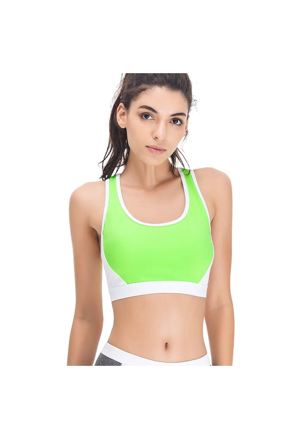 Women's Racerback Sports Bras Medium Impact Gym Activewear-1 PK-Yellow-M