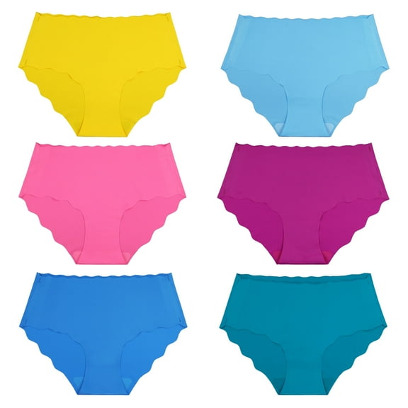 Curve Muse Women's Seamless Hipster No Show Invisible Underwear Panties-Pack B-S