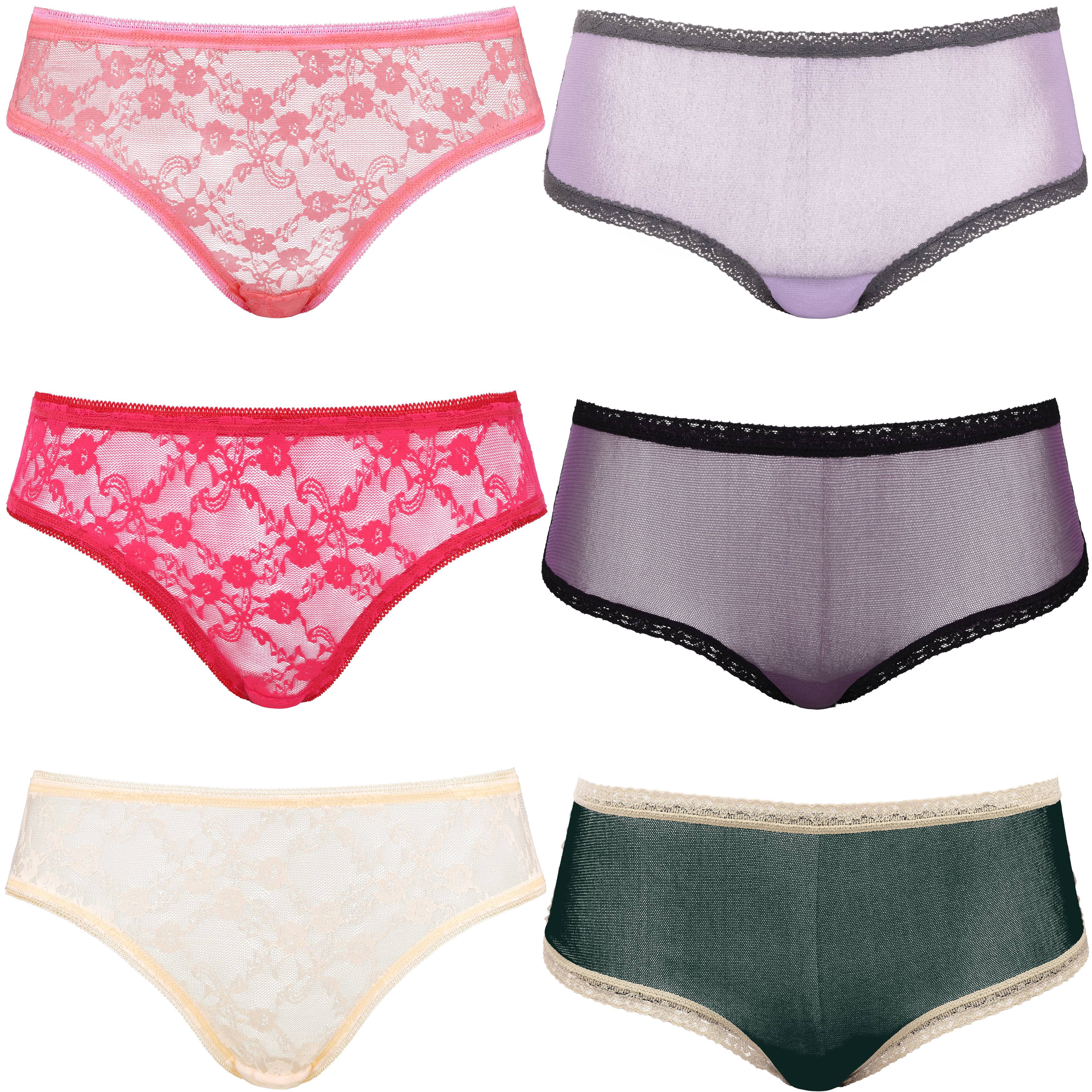 Packb Curve Muse Womens Sexy Lace Bikini Boyshort Hipster Briefs Panties ...