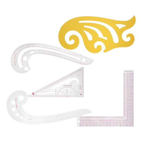 Curve Pattern Ruler Kit, 5Pcs Sewing Ruler Curve  Sewing Ruler Tailor Set, For Drawing,Cutting Imposition Clothing Designs
