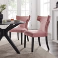 thumbnail image 1 of Modway Curve Performance Velvet Dining Chairs - Set of 2 in Dusty Rose, 1 of 10
