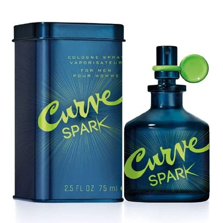 Curve Spark Cologne Spray for Men, Fresh Aromatic Scent, 2.5oz