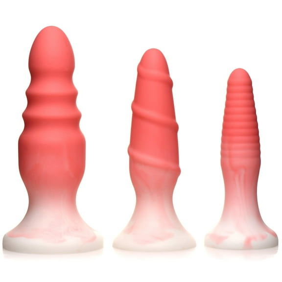 Curve Toys Simply Sweet Silicone Butt Plug Set - Pink
