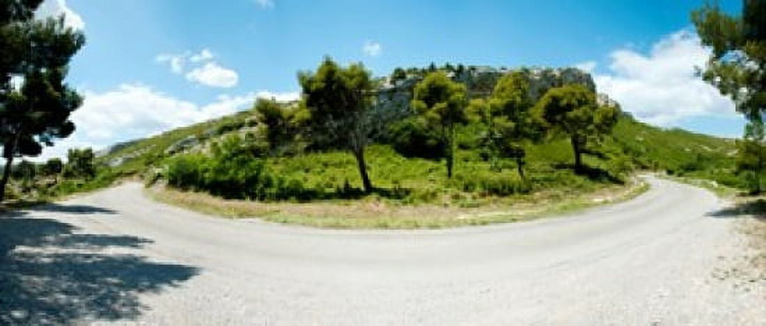 Curve in the road Bouches-Du-Rhone Provence-Alpes-Cote dAzur France Canvas Art - Panoramic Images (30 x 13)