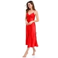 thumbnail image 1 of CurveBay Women's Satin Nightgown Silk Slip Dress Sleepwear Deep V Neck Adjustable Spaghetti Strap Chemise Lingerie Sexy Nightwear, 1 of 6