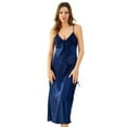 thumbnail image 1 of CurveBay Women's Satin Nightgown Silk Slip Dress Sleepwear Deep V Neck Adjustable Spaghetti Strap Chemise Lingerie Sexy Nightwear, 1 of 6