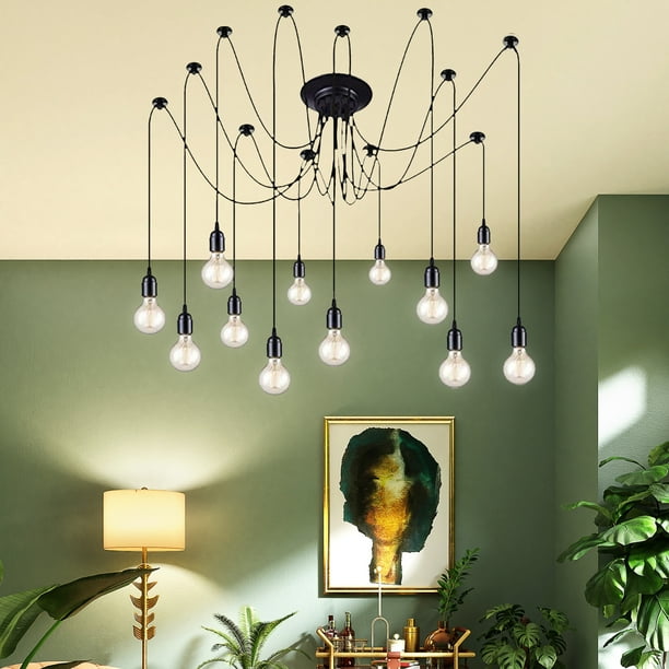CurveCurio 10 Arms Spider Light Chandelier DIY Kit for Multiple Pendant Ceiling Vintage Industrial Kitchen Farmhouse Living Room Light 14 Light Walmart Business Supplies