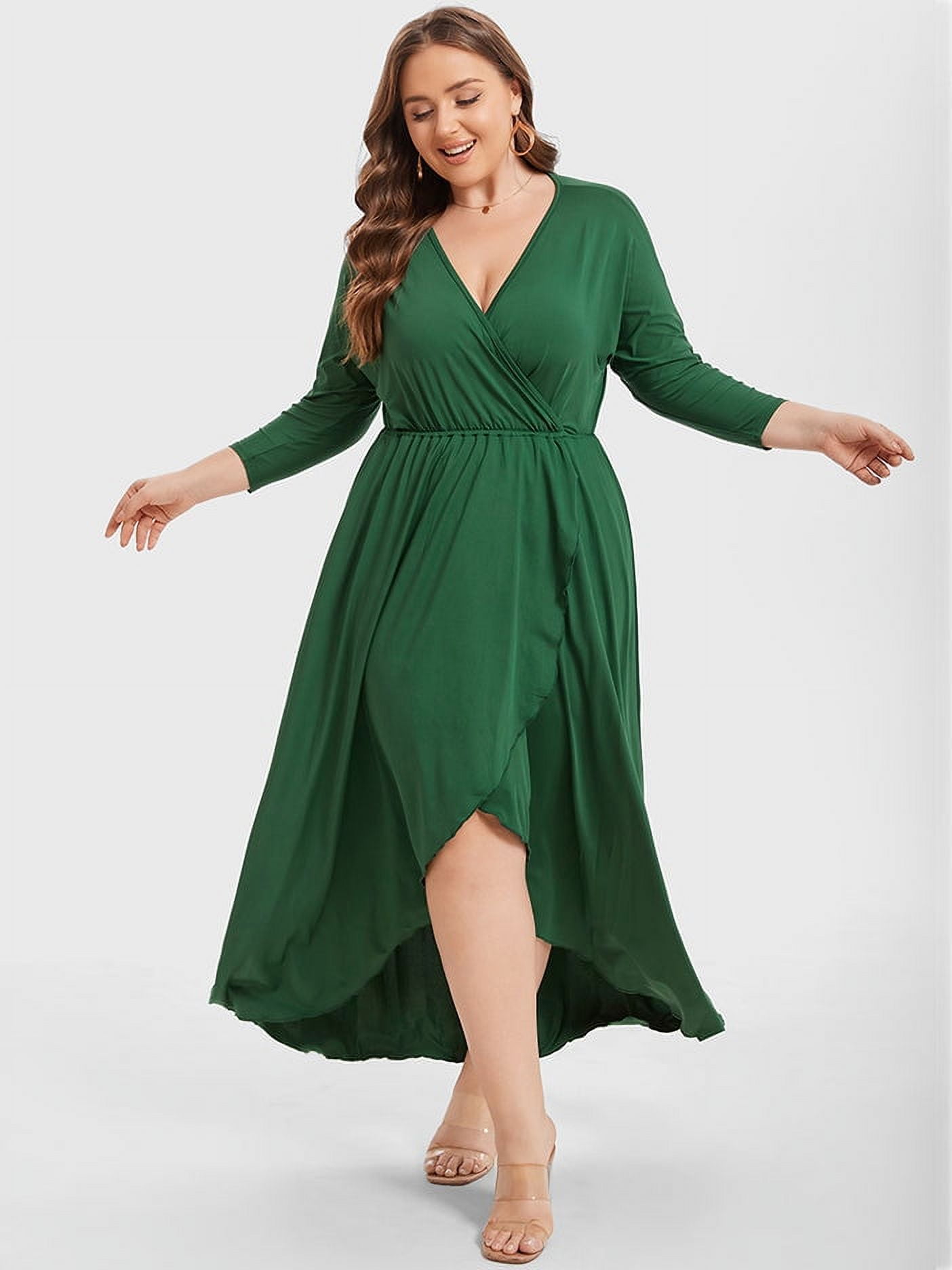 asymmetrical plus size cocktail dresses Unique Vintage Plus Size Black Asymmetrical Neck Swing Dress main image 0