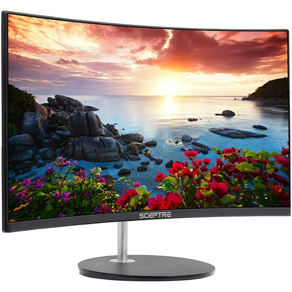 Curved 27" 75Hz LED Monitor HDMI VGA Build-In Speakers, EDGE-LESS Metal Black 2019 (C275W-1920RN)