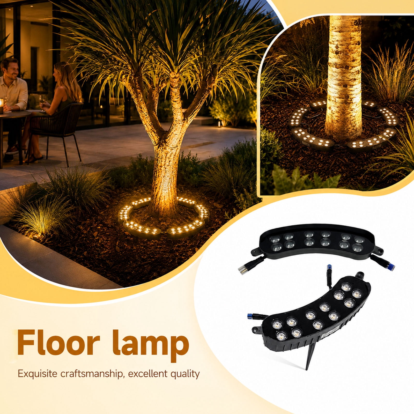Curved Arc LED Tree Uplight Spotlight, Waterproof Outdoor Landscape ...