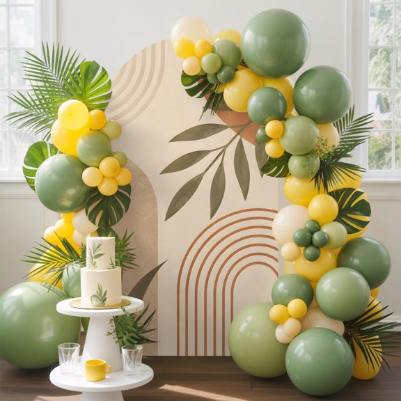 Curved Arch Shapes Arch Backdrop Cover, 4FT, Boho Minimalist Terracotta Beige Circle Leafy Spandex Arch Covers Double-Sided Backdrop for Wedding Birthday Party Photo Background Decoration