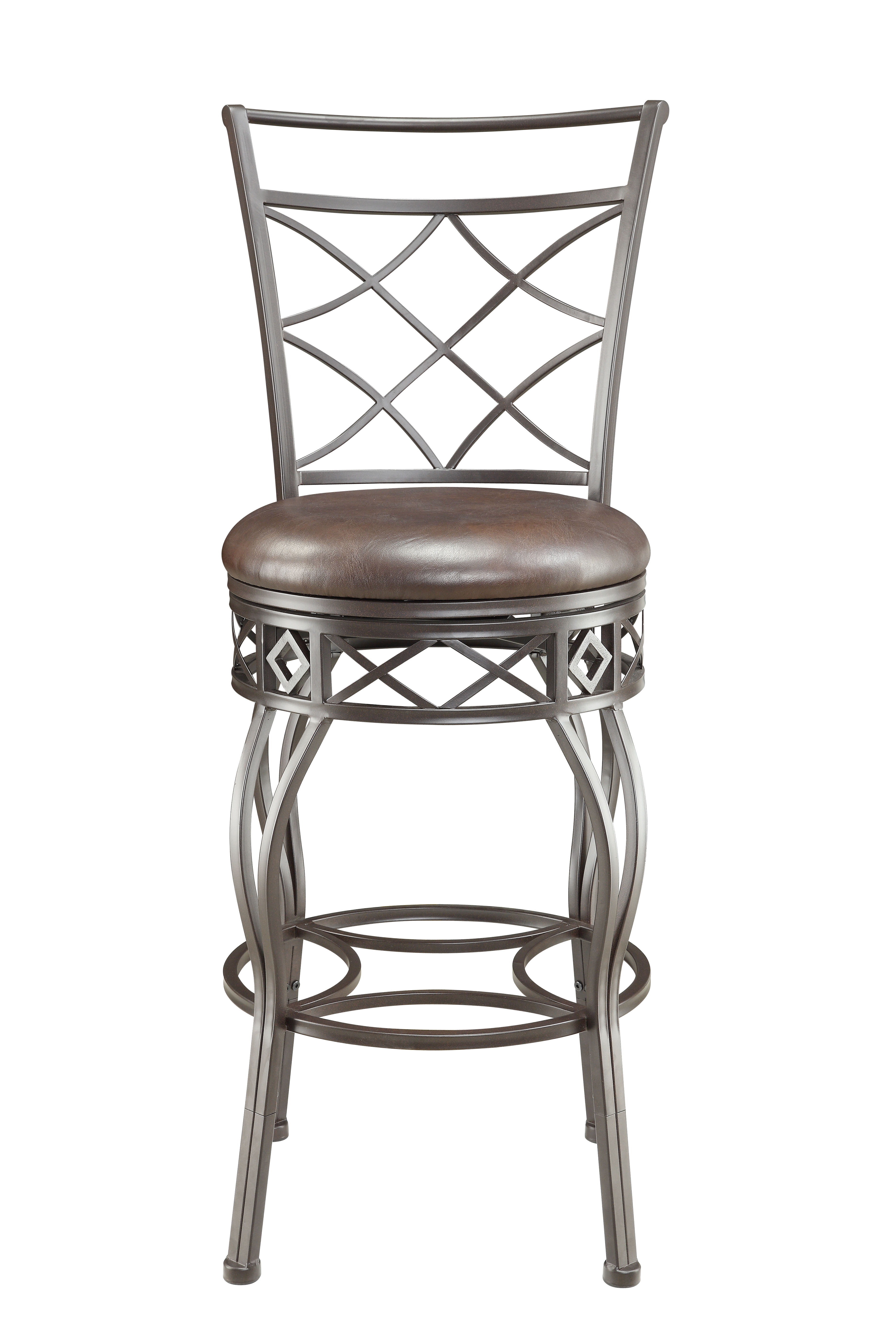 Curved Back Adjustable Metal Frame Barstool