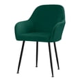 thumbnail image 1 of Curved Back Chair Cover Plush Stretch Swivel Modern Curved Back Chair Slipcover Dining Room Chair Covers Armchair Covers for Banquet Office Living Room Vanity Bedroom 1pcs, Dark Green, 1 of 6