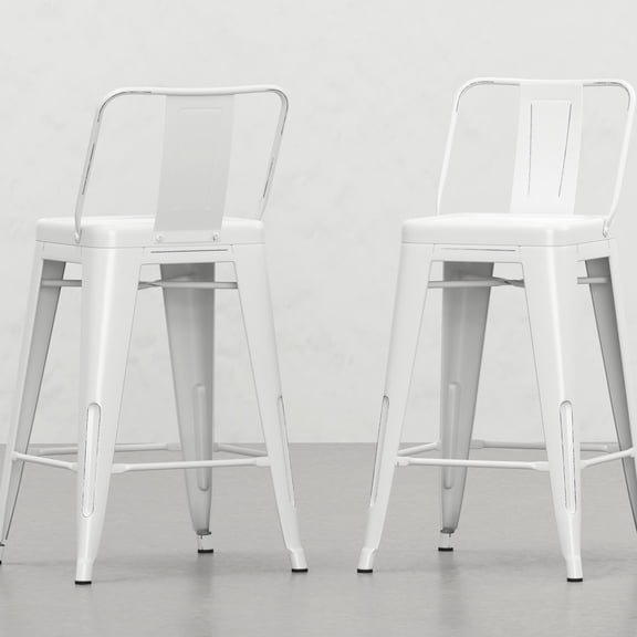 Curved Back and Footrest for Cozy Sitting - Counter, Bar or High Top Table Use