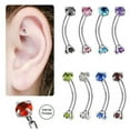 thumbnail image 1 of Curved Barbell 16G Internally Threaded 316L Surgical Steel Rook Earring Eyebrow, 1 of 1