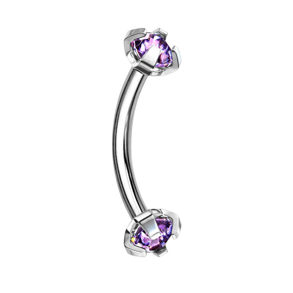 Curved Barbell 16G Internally Threaded 316L Surgical Steel Rook Earring Eyebrow