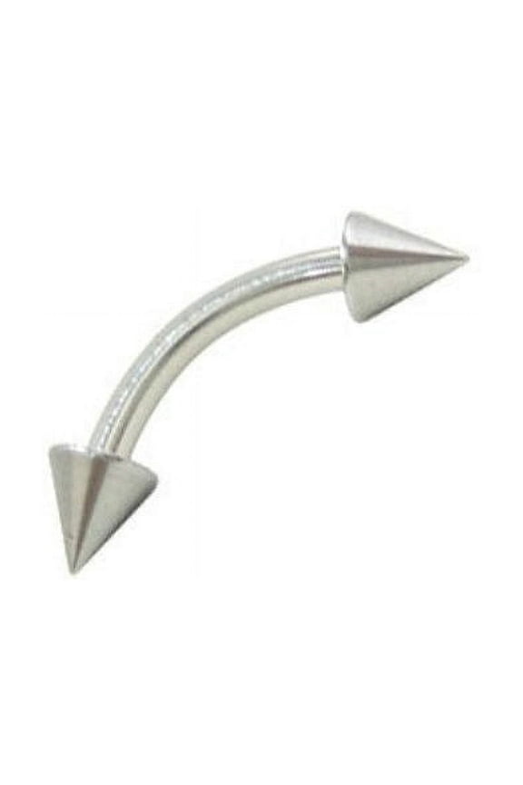 Curved Barbell Eyebrow Piercing Ring (18G, 9.5mm) with Spike Beads
