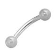 thumbnail image 1 of Curved Barbell Eyebrow Ring Surgical Steel (16 Gauge, 10mm), 1 of 6