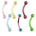 thumbnail image 1 of Curved Barbell Titanium Anodized 2 piece 16gx8mmx4mm (TB/16) (purple), 1 of 2