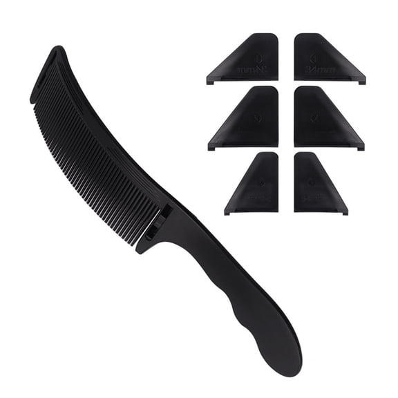 Curved Barber Comb Professional Barber Comb Curved Barber Clip Positioning Comb for Salon Barber Hairdressing