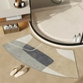 thumbnail image 1 of Curved Bath Mat  for Round Shower,Quick Dry Non Slip Corner Shower Mats Comfortable Diatom Mud Microfiber Semi-Circular Bath Mat, 1 of 5