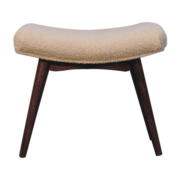 Curved Bench with Boucle - Versatile Seating Option for Spaces