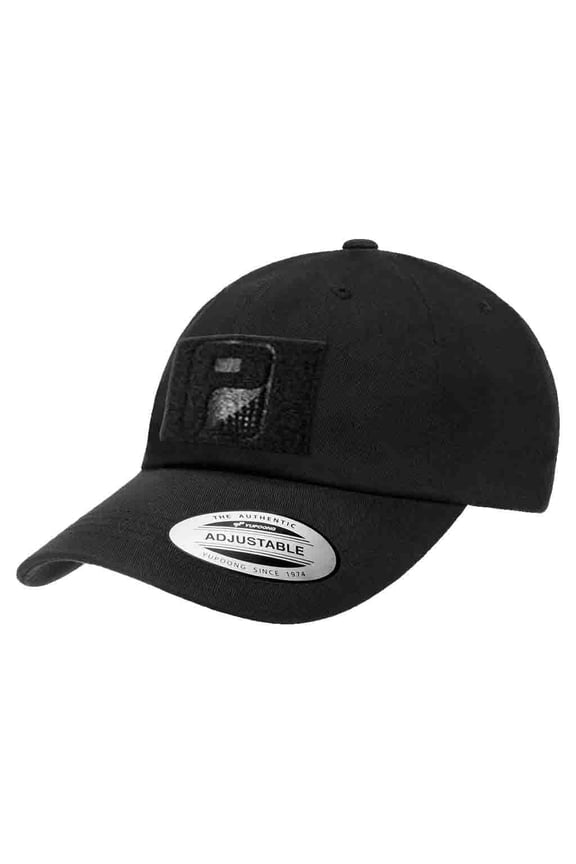 Dad Hat Brass Buckle Adjustable Hat by Pull Patch | Curved Bill Cap with 3x2 Inch Loop Panel for Morale Patches (Black)