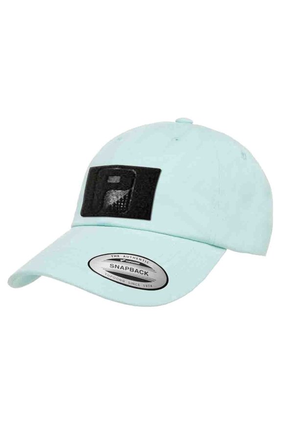 Dad Hat Brass Buckle Adjustable Hat by Pull Patch | Curved Bill Cap with 3x2 Inch Loop Panel for Morale Patches (Diamond Blue)