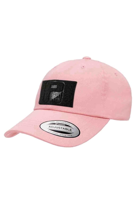 Tactical Hat | Dad Cap Curved Bill with Brass Buckle Closure | 2x3 Inch Loop Surface to Attach Morale Hook Patches | (Pink)