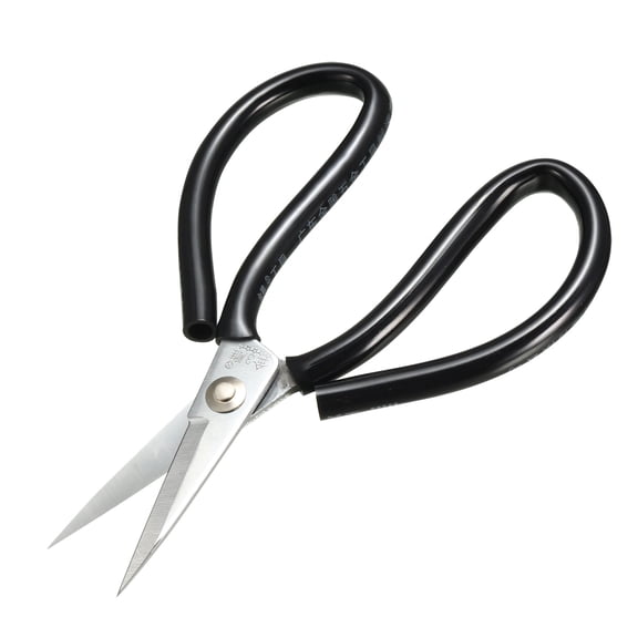 Curved Blades 175mm Length Alloy Steel Leather Scissors Soft Rubber Handle Scissor