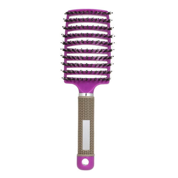 Anself Curved Boar Bristle Hair Brush Massage Comb Detangling Hairbrush for Women