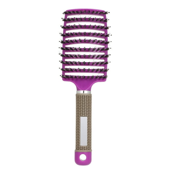 Anself Curved Boar Bristle Hair Brush Massage Comb Detangling Hairbrush for Women