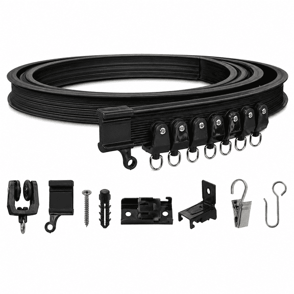 Curved Ceiling Curtain Track, 3Meter/9.8Ft Flexible Bendable Mount Curtain Rail System for Room Windows Bathroom Divider