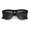 thumbnail image 1 of Curved Concave Face Oversized Horn Rim Plastic Retro Sunglasses All Black, 1 of 7