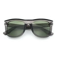 thumbnail image 1 of Curved Concave Face Oversized Horn Rim Plastic Retro Sunglasses Slate - Green, 1 of 7