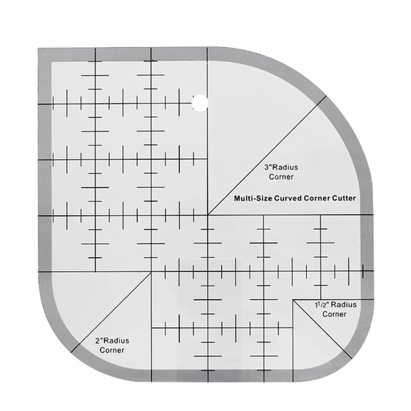 Curved Corner Cutter Rule for Quilting Multifunctional Sewing Rulers for Fabric, Patchwork & DIY Projects Acrylic Patchwork Quilting Templates Tool with Angle Markings