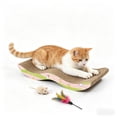 thumbnail image 1 of Curved Corrugated Cardboard Cat Scratcher Pad, Durable Wear-Resistant Scratching Board for Indoor Cats, Furniture Protection & Rest, 1 of 7