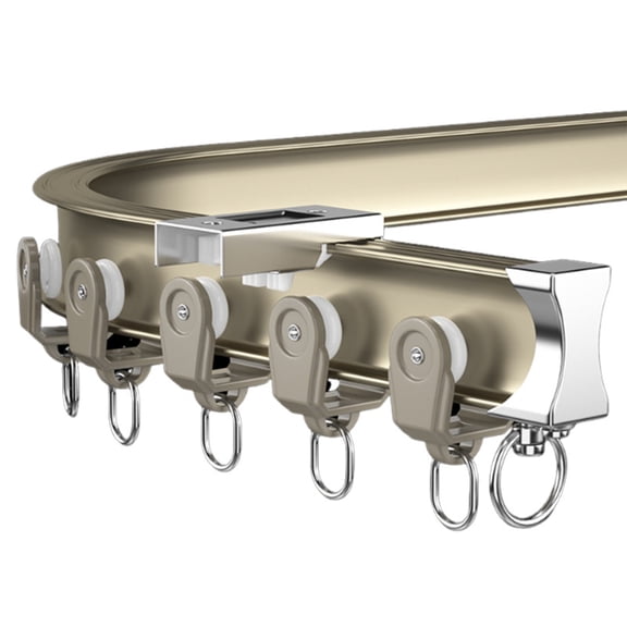 Curved Curtain Track,Flexible Bendable,Aluminum Ceiling Rail,Mute Curtain Track for Bay Window/Balcony/Shower